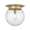 Z-Lite Calhoun Flush Mount, 1-Light, 13 In.W x 14 In.H, Heritage Brass/Clear Seedy 7506F13-HBR - alternate 1
